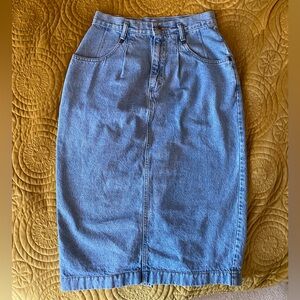 Vintage Lee Light Wash Denim High Waist Pencil Skirt S